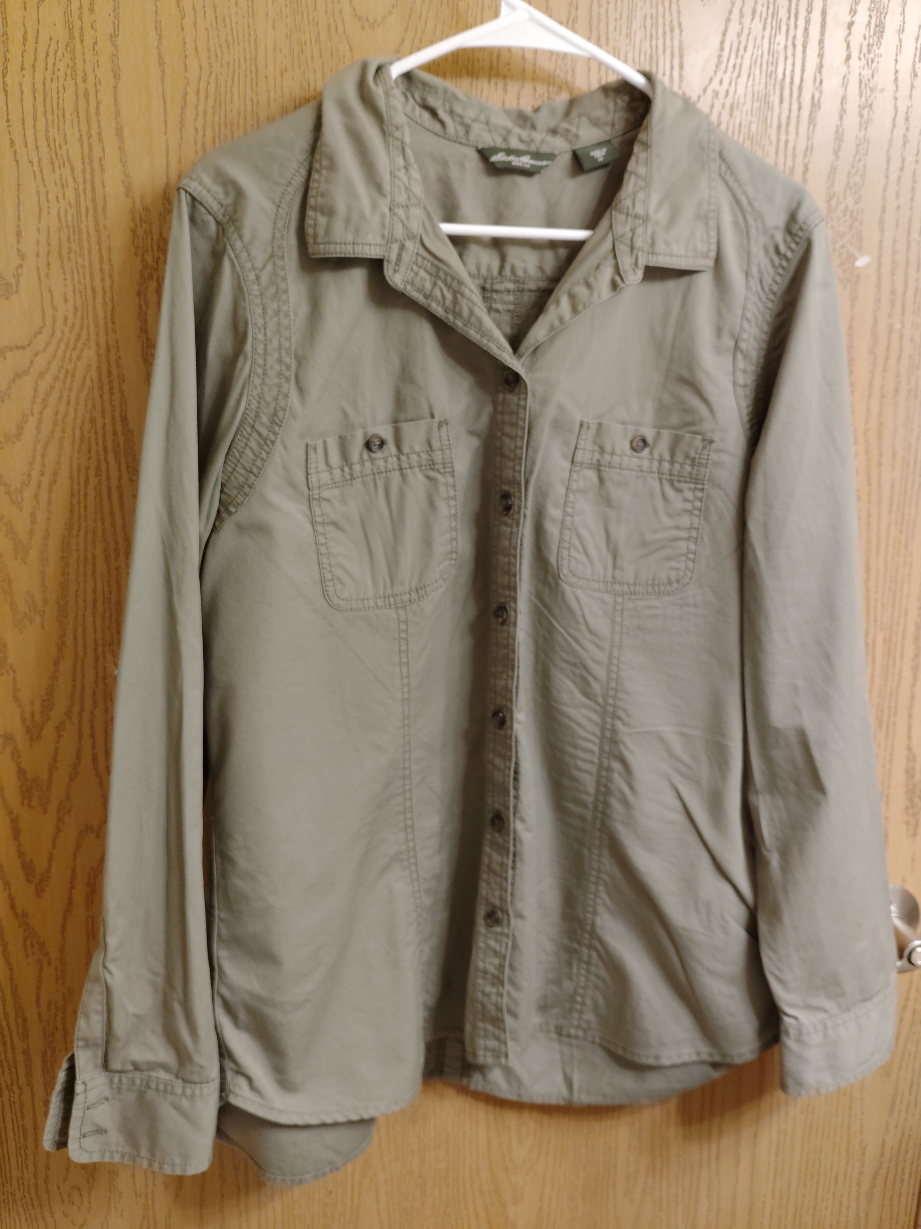 Eddie Bauer Olive Green Women's Button-Down Shirt